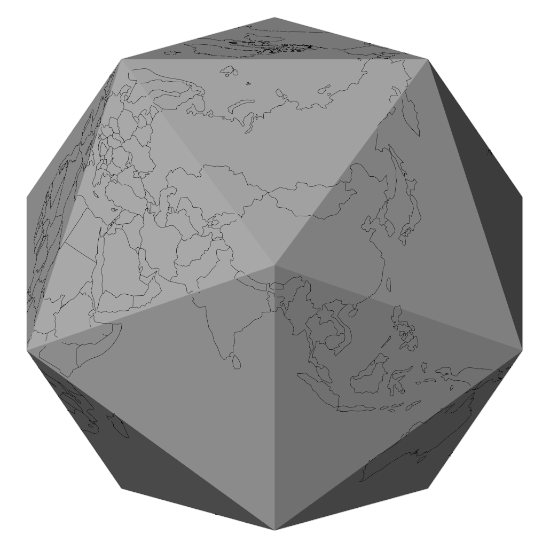 All countries projected ico-projection-globe